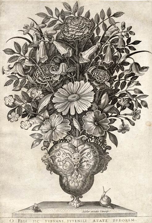 Blumenbouquet Kupferstich, Johannes Sadeler